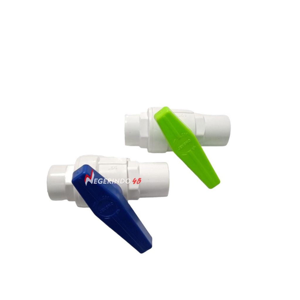 STOP KRAN AIR TEBAL POLOS 1/2&quot; 3/4 INCH BALL VALVE PVC WARNA