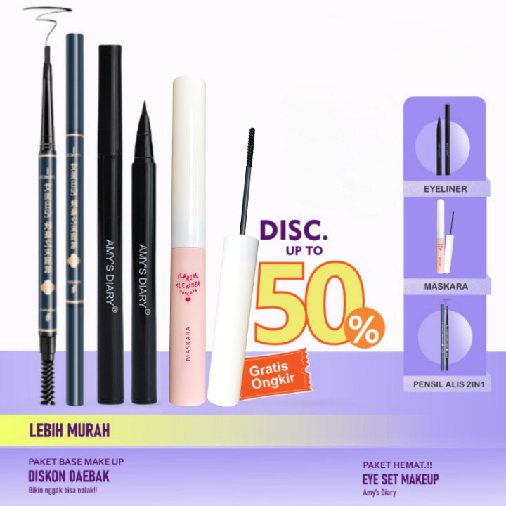 [PAKET HEMAT] Eye Makeup Set Eyebrow Eyeliner Maskara Waterproof 3 In 1