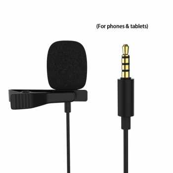 Microphone Mic Clip On Wired Lavalier Smartphone SLR 3.5mm / Mikrofon Vlogger Vlog Youtuber Penyiar Reporter Live Mukbang Microphone Audio Jack Suara Jernih Murah Berkualitas / Microphone Mikrofon Clip On Jepit untuk Smartphone Hp kamera SLR Laptop PC