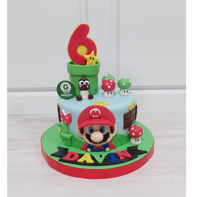 

CAKE TEMA MARIO BROS UK 15CM / KUE ULANG TAHUN CUSTOME