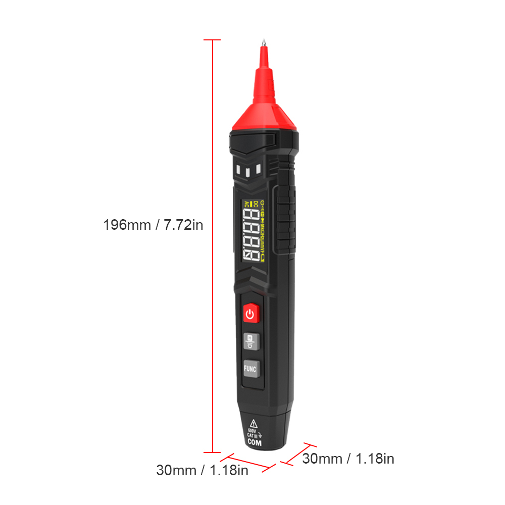 Digital Multimeter Voltage Tester Pen LCD Screen 4000 Count - HT121 - Black