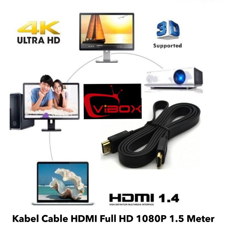 Kabel set top box HDMI to HDMI 1.5 Meter Meter | HDTV Cable tv smart box 150CM full hd 1080P material premium vibox original 4K Promo By Smoll