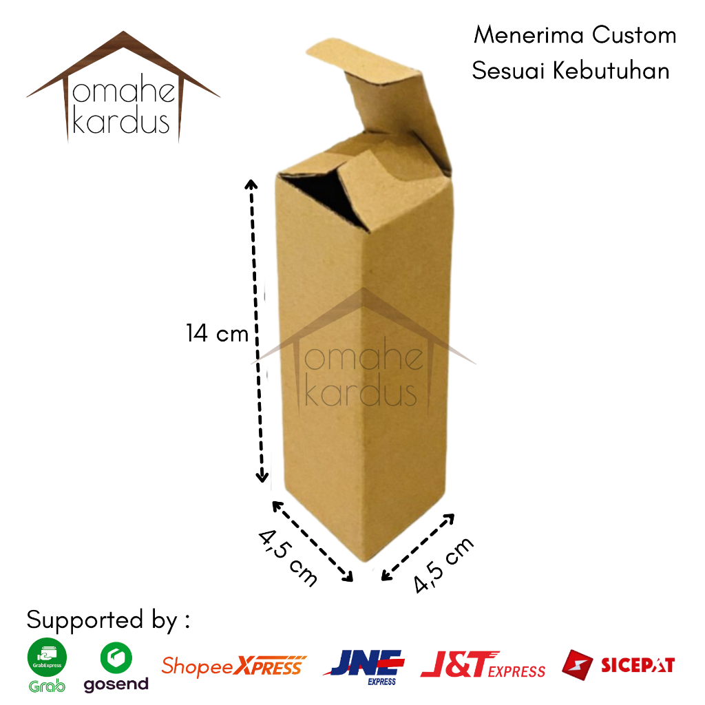 

kardus Die Cut polos baru uk 4,5x4,5x14