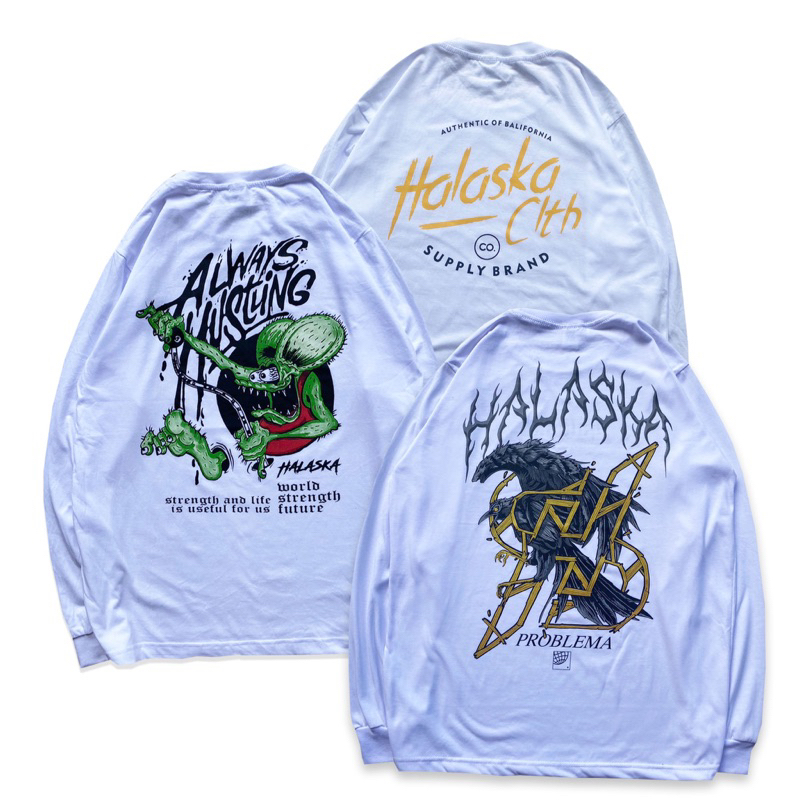 Baju Kaos sablon Lengan Panjang katun