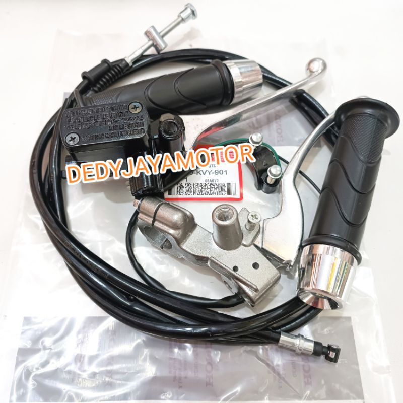 Master Rem Atas Assy Beat Karbu (hitam) Sepaket + Dudukan Kaca Spion + Handle Rem Kiri + Hand Grip + Jalu Stang + Switch Rem Kiri + Baut Handle Beat karbu scoopy karbu vario 110 karbu Beat fi Beat esp Beat street Genio Harga sepaket feul set