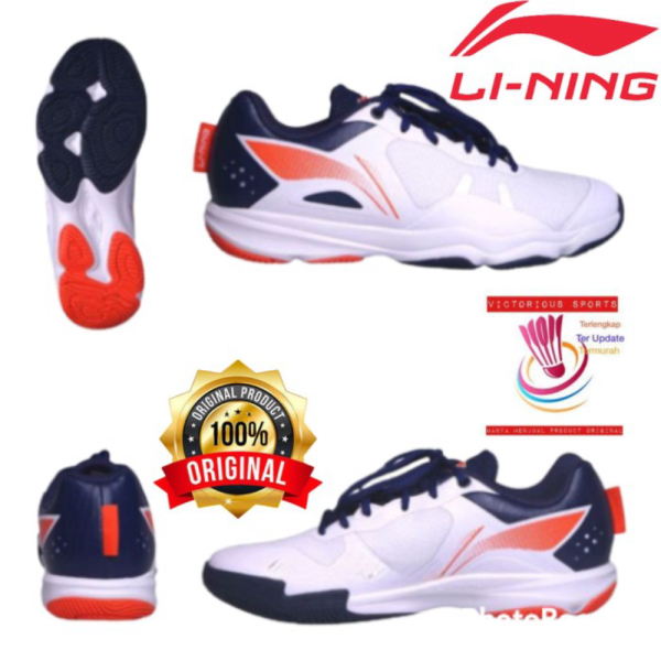 {MixaStore} SEPATU BADMINTON BULUTANGKIS LINING RANGER LITE TD SE ORIGINAL - WHITE/P.BLUE 39 2/3 Ber