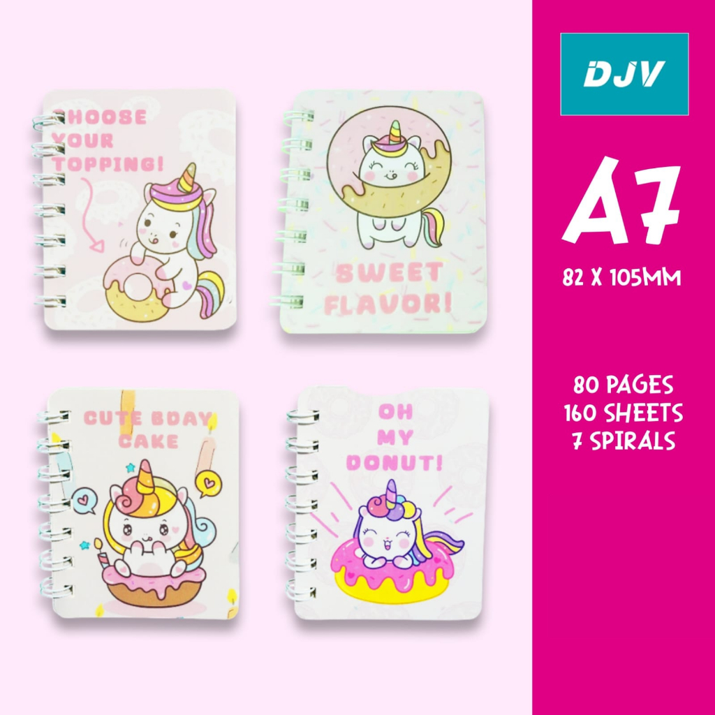 Note Book Ring Motif Buku Memo Kecil A7 Spiral isi 80 Lembar Notebook Mini