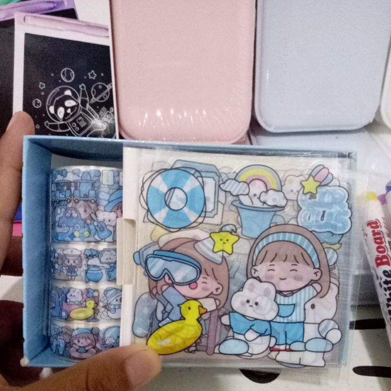 

Sticker senmu 10 lembar + 4 washi tape