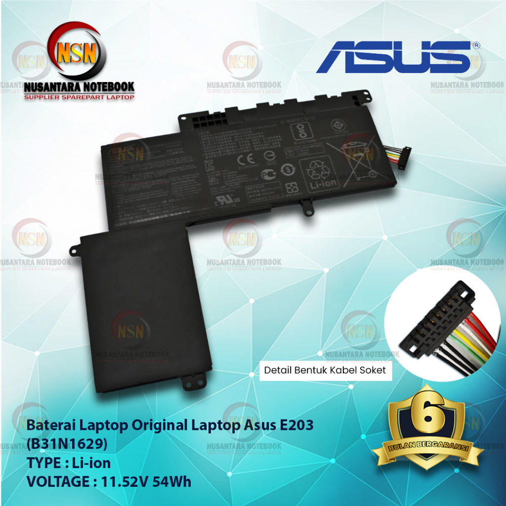 Baterai Original Laptop Asus E203 B31N1629 11.52V 54Wh