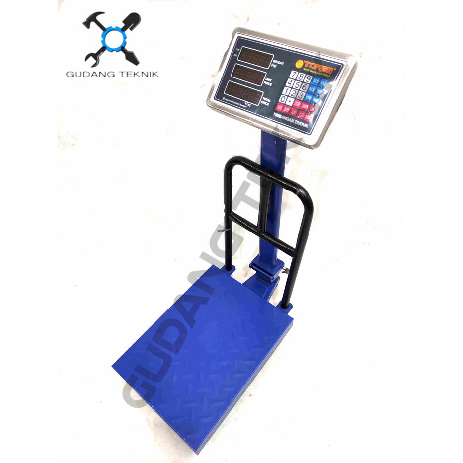 Timbangan Digital Duduk 100kg Rail TORA / Double Display Scale Digital Timbangan Duduk Tiang Buah Beras Barang 100 Kg TORA