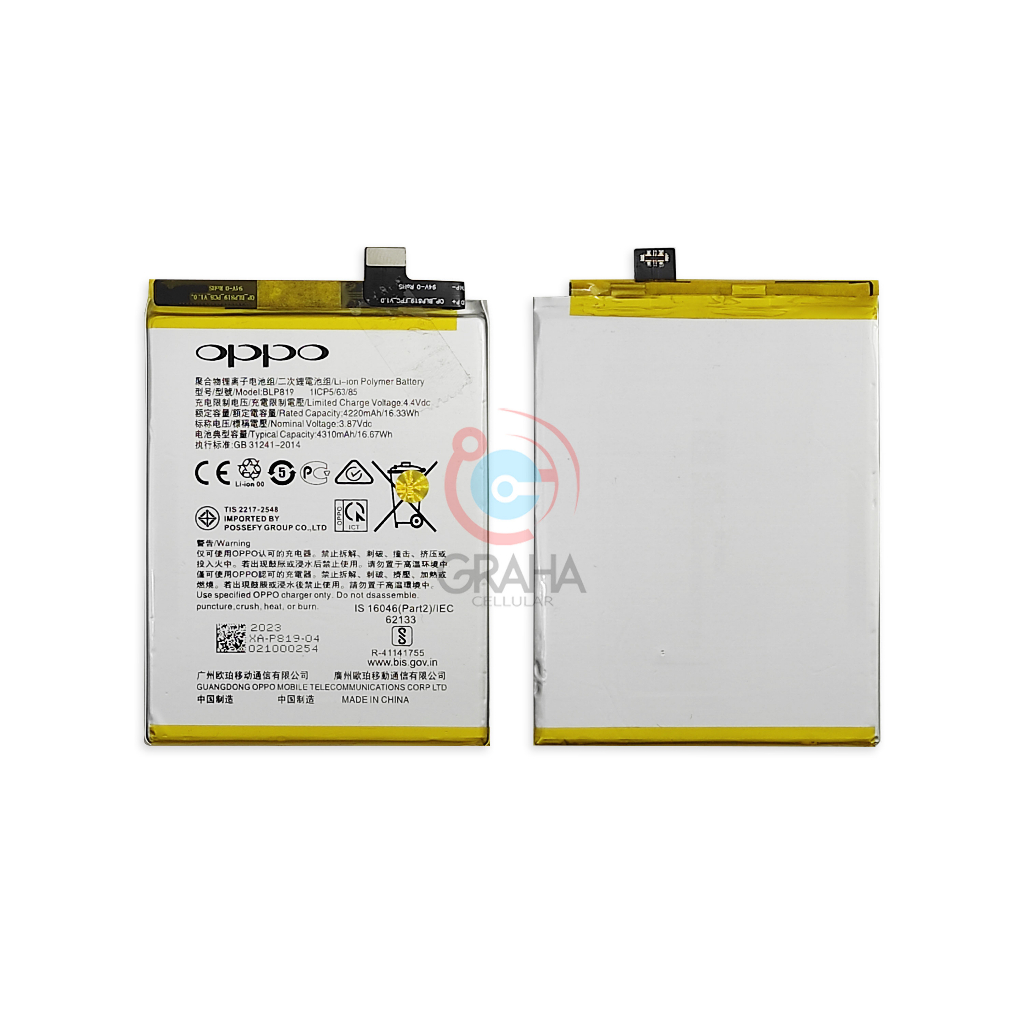 BATERAI / BATTERY / BATRE OPPO RENO 5 4G / RENO 5F / A95 5G BLP-839