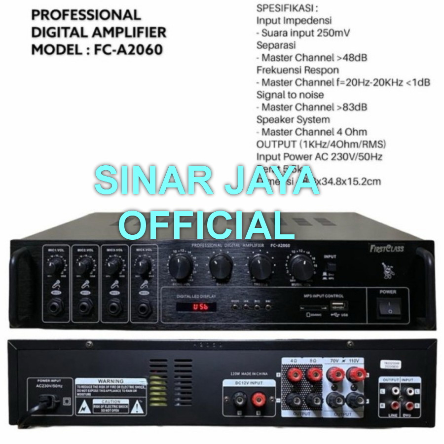 Amplifier TOA MASJID Ampli Masjid firstclass FC A2060 120watt garansi