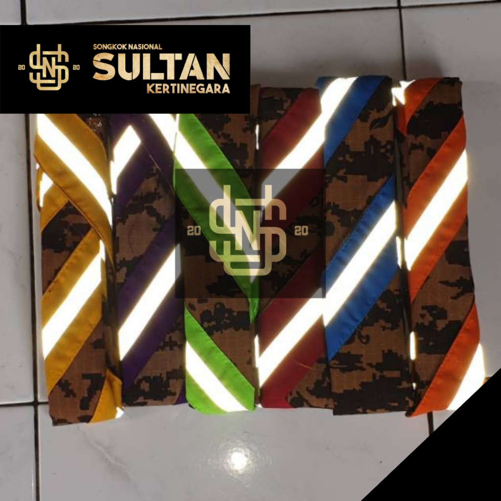 SCARF LORENG BERCAHAYA Scarf Pramuka Loreng lis Scout Menyala Anti Luntur Syal Scout