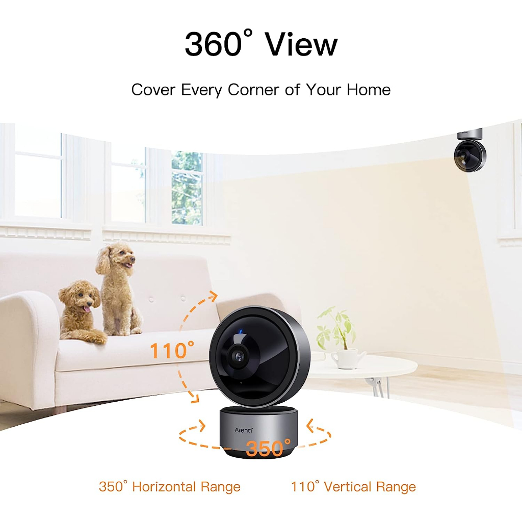 ARENTI DOME1 Kamera Cctv 2K Wifi 350° Ip Security Camera Night Vision Rumah Gudang With App