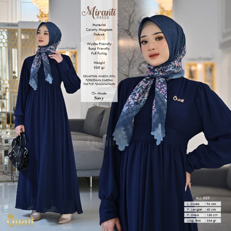 Dress Muslim Wanita Ceruty Premium MIRANTI Original Quail Hijab