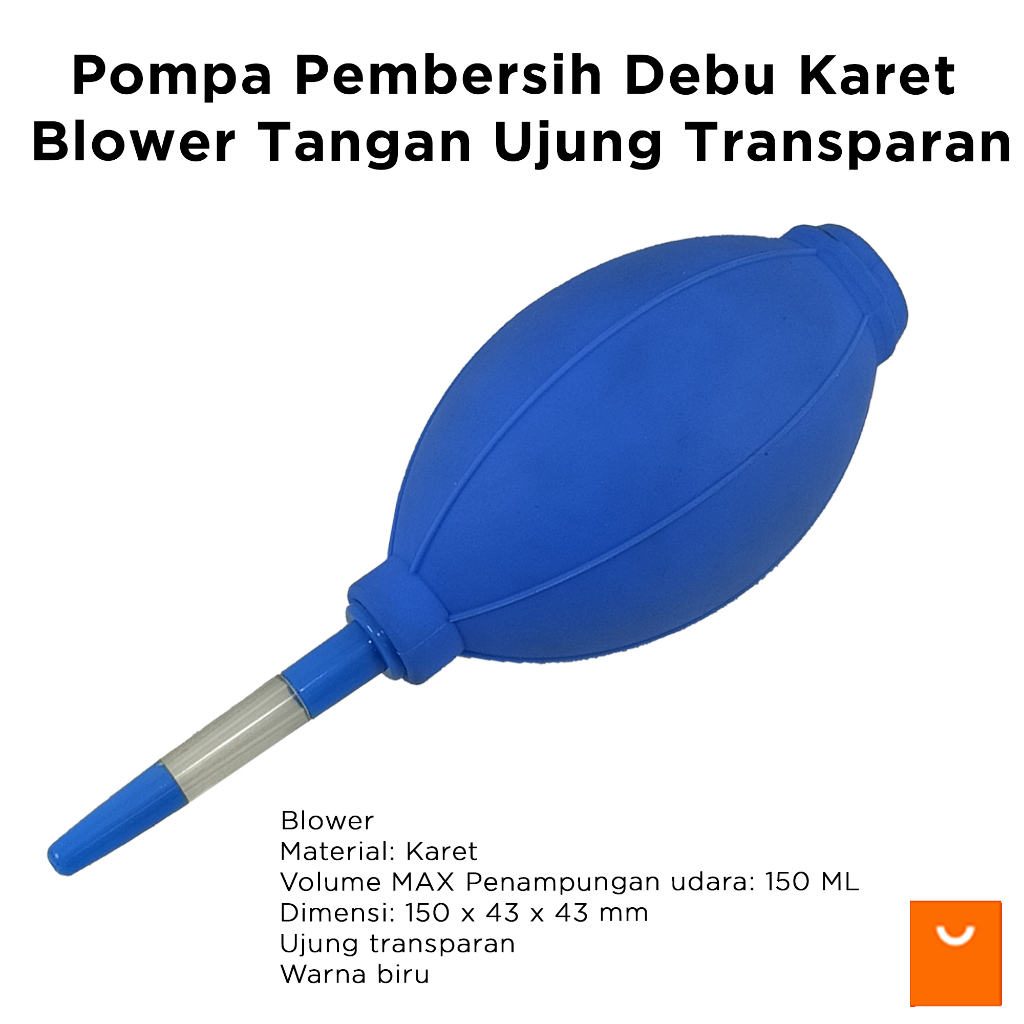 Pompa Pembersih Debu Karet Blower Tangan Ujung Transparan