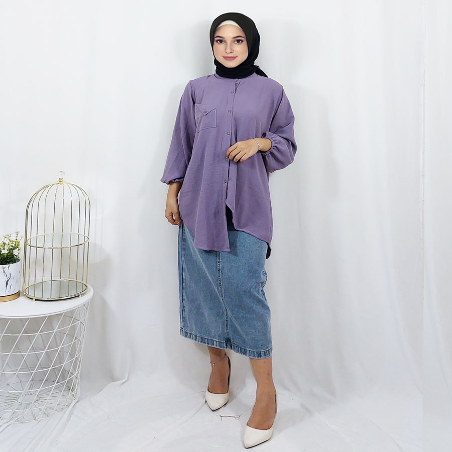TUNIK BARU KATUN CRINKLE AIRFLOW ASYMETRIS PREMIUM WANITA GL FASHION