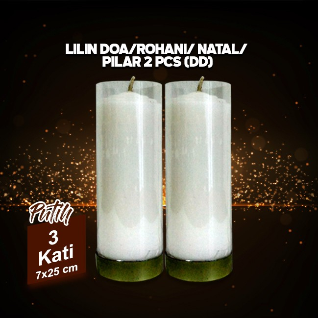 Lilin Doa/rohani/ natal/ pilar putih 3 kati 2 pcs (DD)