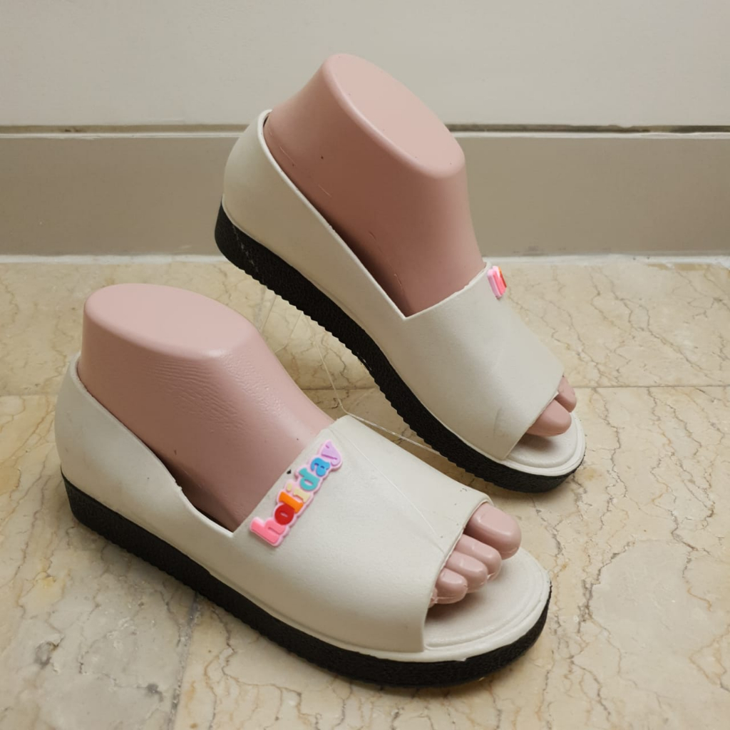 Sepatu Sandal Slop Jelly Wanita Motif Holiday simple Import dan Trendy MKY 1701-34 37-41