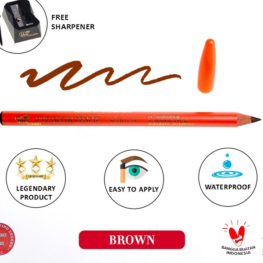 JT - Viva Queen Eye Brow Pencil Limited Edition / Pensil Alis Viva Queen