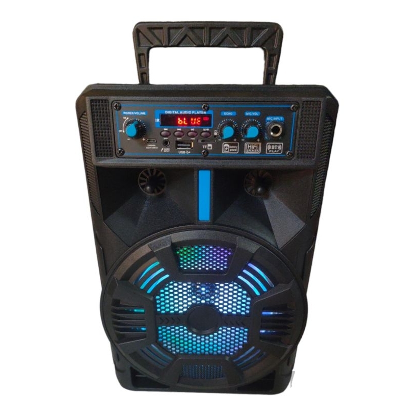 Speaker Bluetooth Karaoke Fleco F-8606YF Extra Sound Bonus Mic Dan Remote BT Speaker 8&quot;