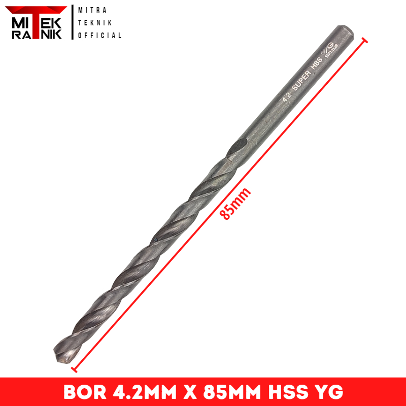 Mata Bor 4.2mm Panjang 85mm Bor Besi Twist Drill HSS YG