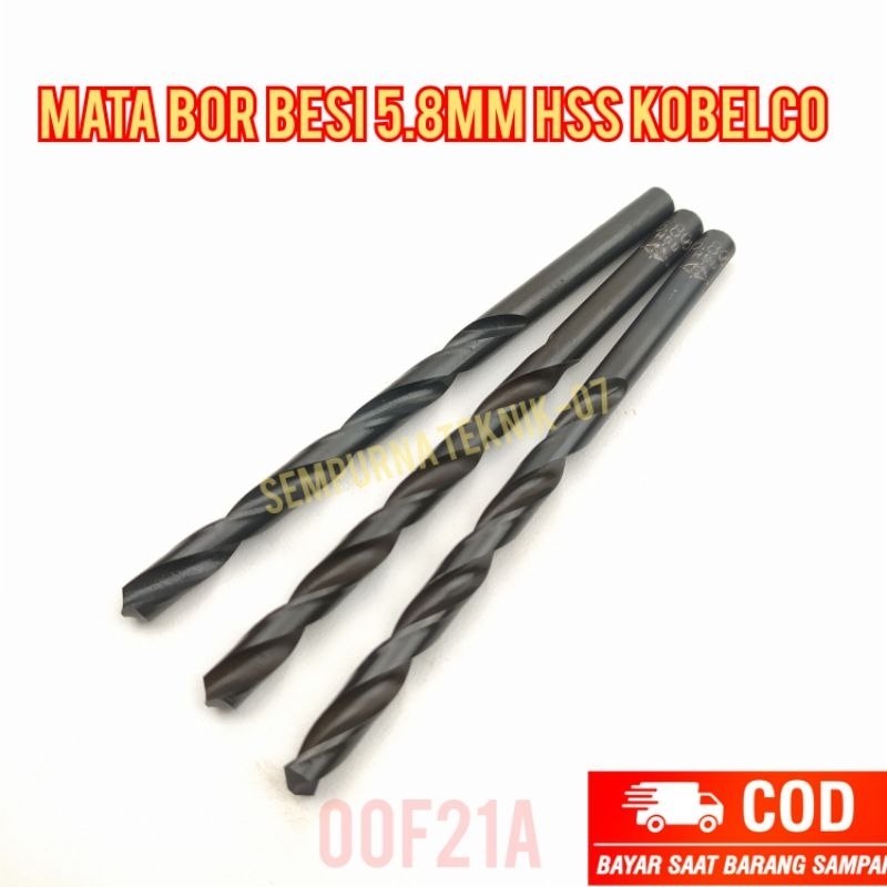 Mata Bor Besi 5.8mm Hss Kobelco Bukan Carbide Nachi
