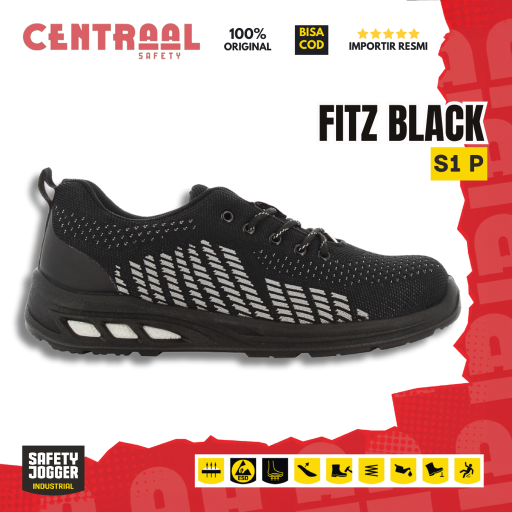 Safety Jogger Fitz Black / Sepatu Safety Jogger
