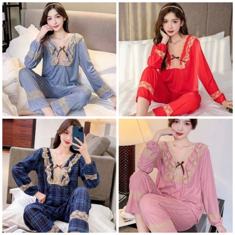 Baju tidur wanita Piyama PP wanita import lengan panjang