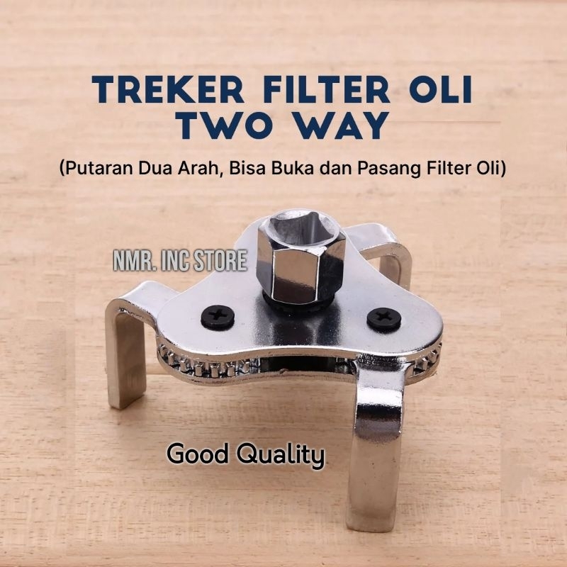 Treker Kunci Filter Oli Mobil TWO WAY (Buka Pasang) Alat Pembuka Saringan Universal Dua Arah, 1/2 dan 3/8 inch, Kualitas Bagus.