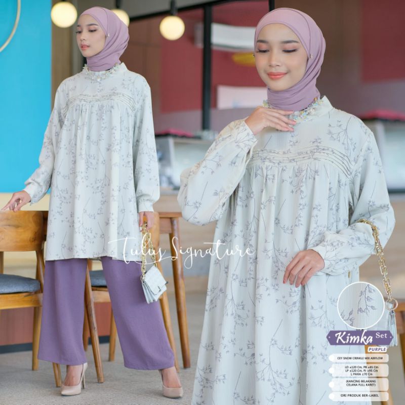 KIMKA SET BY TULUS SIGNATURE / ONESET WANITA MUSLIMAH / Setelan celana wanita LD 120