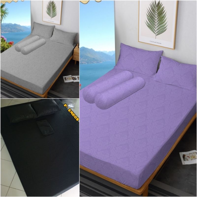 SPREI EMBOS UK 120 160 180 200 SPREI POLOS EMBOS lilac abu hitam ungu hijau pink