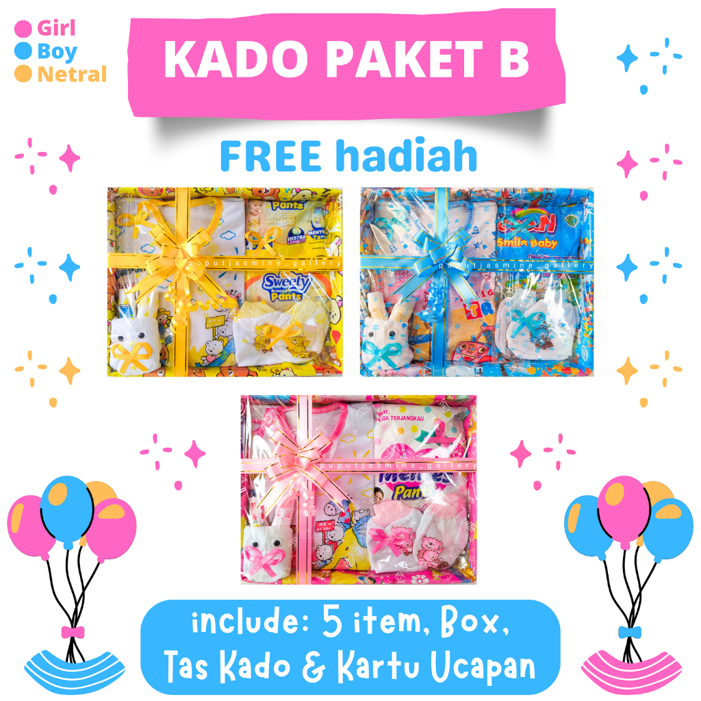 KADO BAYI PAKET B Perempuan Laki Laki Baru Lahir Lahiran Murah Babygift Newborn Baby Gift Set Box Hampers Girl Boy Unisex Parsel Parcel murmer paket B