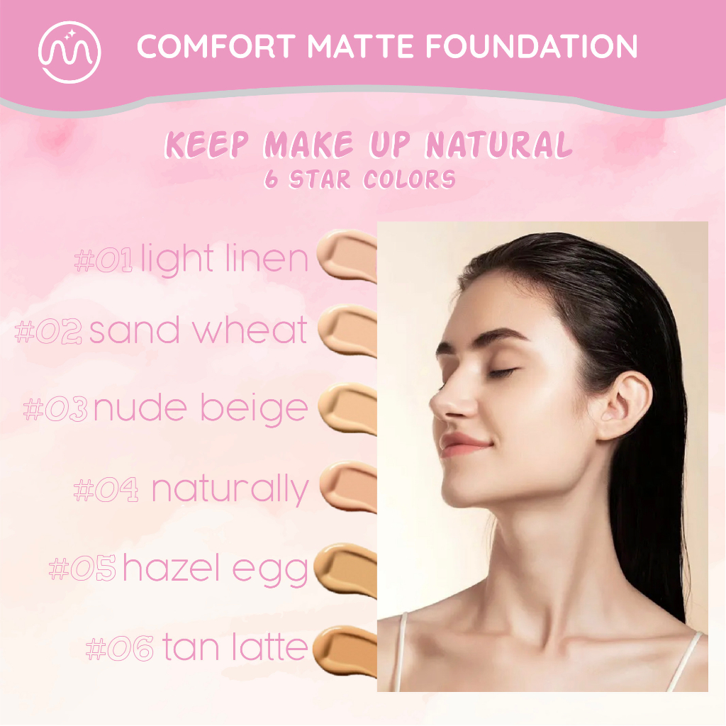 KACHI - SANIYE Foundation Cair Matte Poreless Liquid Foundation Dengan Pelembab 3 Warna SA008