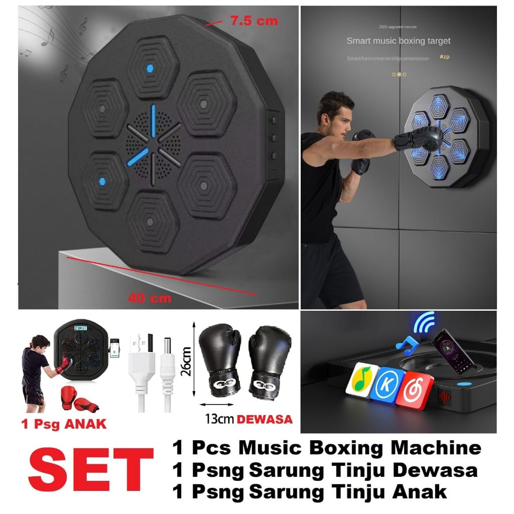 Samsak Bantalan Tinju Bela Diri Gantung Berdiri Music Boxing Machine