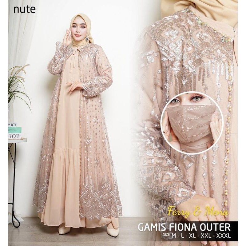 GAMIS FIOANA OUTER/GAMIS MAXI WANITA/ SETELAN GAMIS FASHION MUSLIMAH/GAMIS JUMBO XXXL LD 130/FASHION