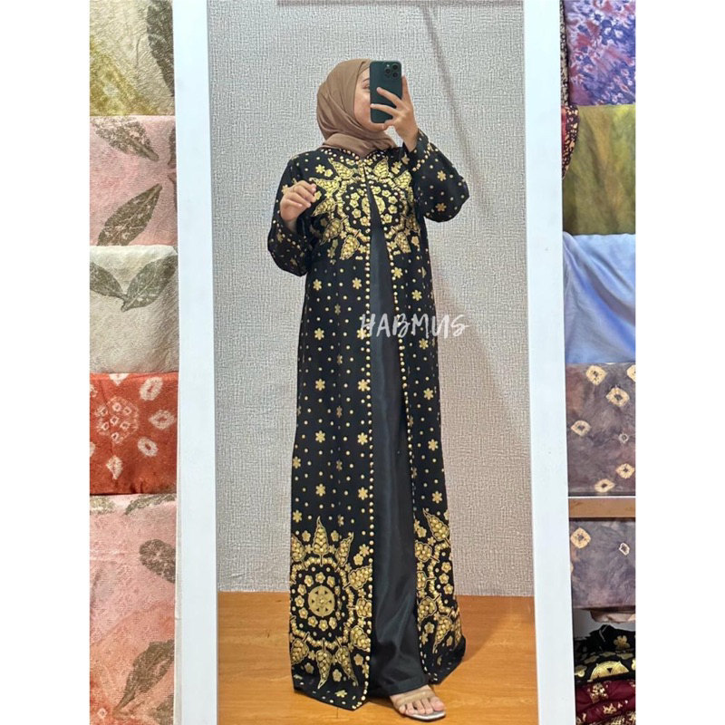 COUPLE GAMIS BATIK SONGKET PALEMBANG MOTIF MATAHARI