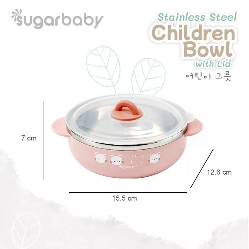 Sugar Baby Stainless Steel Childern Bowl With Lid/ Mangkok Stainless anak