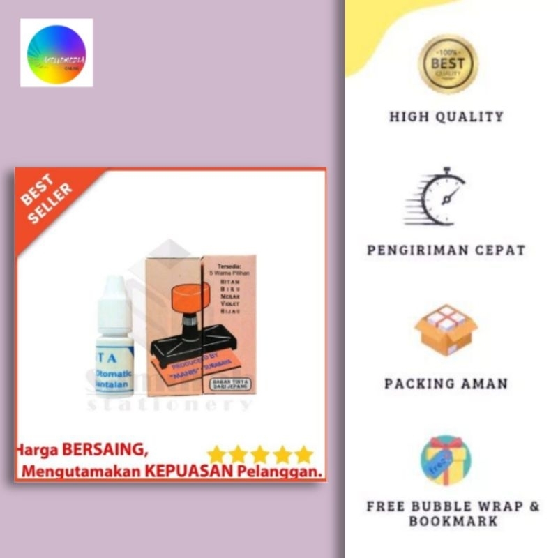 

Isi ulang Tinta Cap Stampel Otomatis Manis / Refill Stamp Ink flash 20 ml 5 warna(ORIGINAL PRODUK)