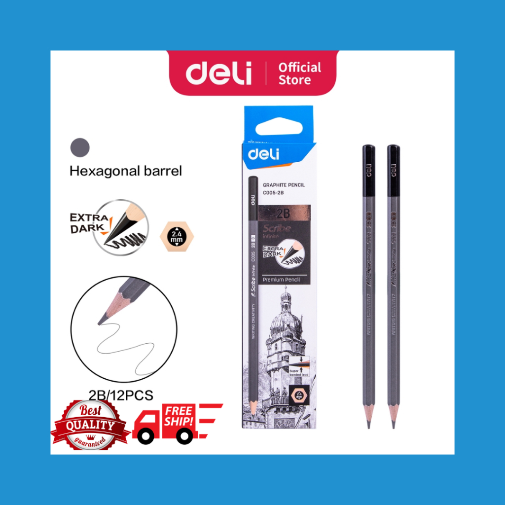 

PENSIL GRAPHITE EXTRA DARK DELI C005-2B