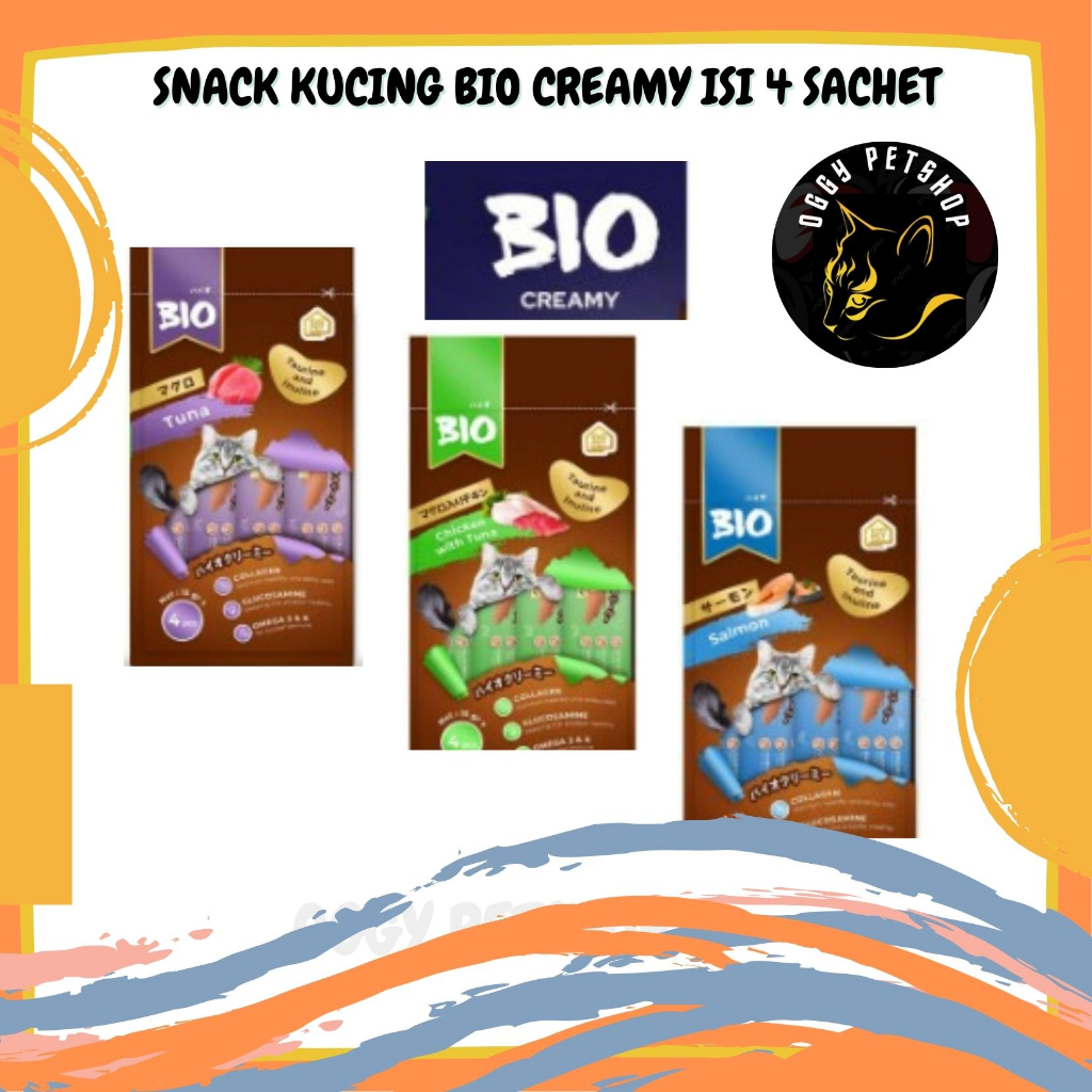 BIO CREAMY TREATS ; Makanan / Snack Kucing ( isi 4 pcs)