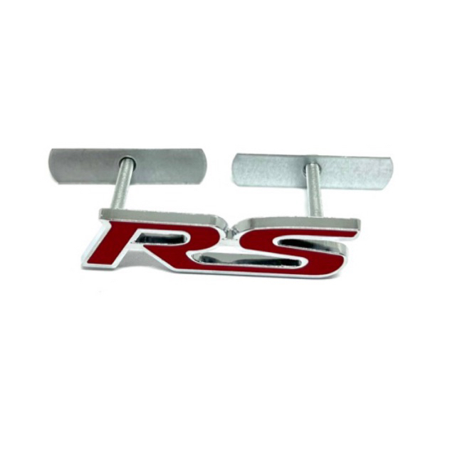 Emblem Mobil HRV Tulisan RS Merah Full metal 8.2cm