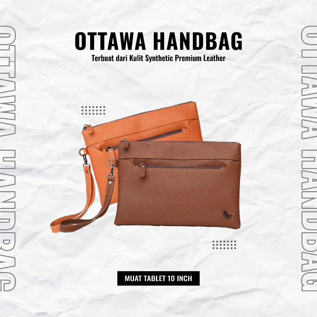Tas Tangan Clutch Pria Bahan Kulit Premium Fashion Cowok Terbaru - OTTAWA HAND BAG