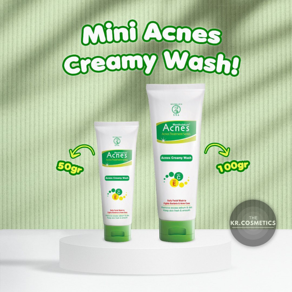 Acnes Creamy Wash sabun cuci muka jerawat 50 gr 100gr