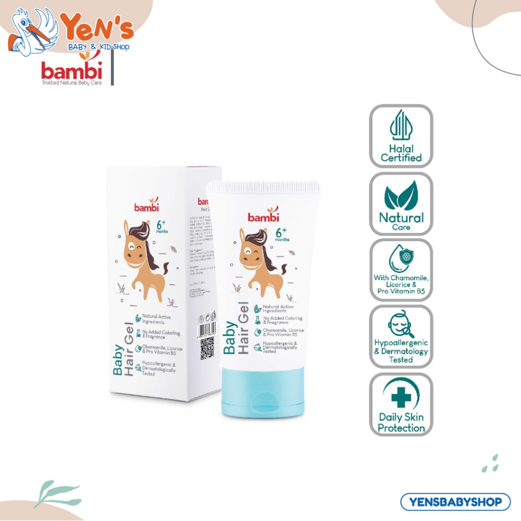 Bambi Baby Hair Gel 50ml | Styling / Gel Rambut Bayi dan Anak