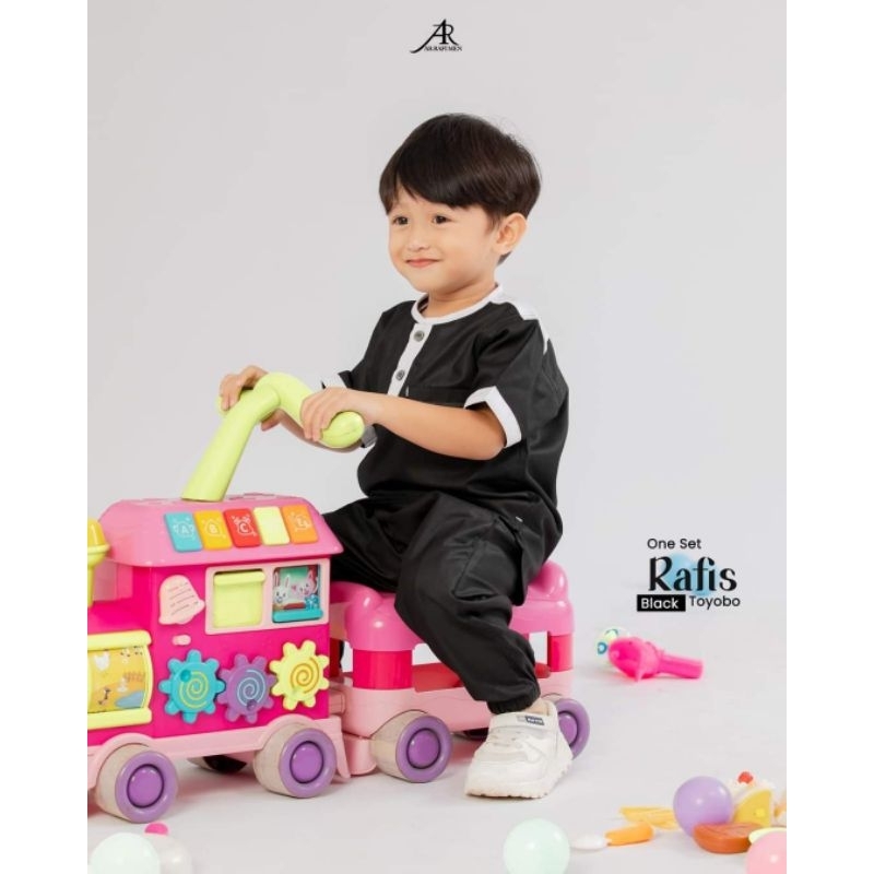 RAFIS ONE SET ORIGINAL BY AR RAFI MEN KOKO KIDS SETELAN ANAk FASHION MUSLIM BABY BAHAN SUPER ADEM BA