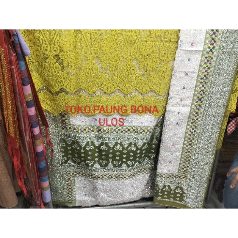 SONGKET PALEMBANG TIGA NEGERI PW WARNA HIJAU OLIVE HIJAU SAGE TUMPAL HIJAU SAGE ORI