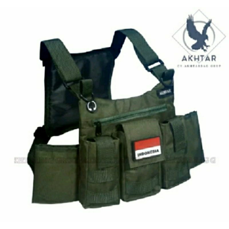 Chest Bag Pria Akhtar Terbaru Murah Kekinian Original Premium Tas pelindung Dada Rompi Dada