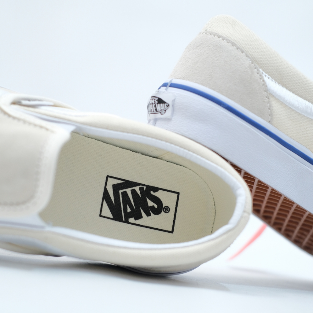 VANS SLIP-ON SIDESTRIPES WHITE ORIGINAL 100%