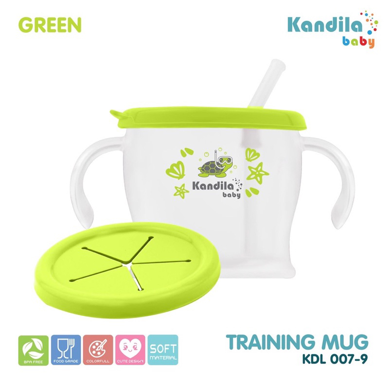 Kandila Training Mug Cup De Mug Latihan Minum Sedot Pegang Bayi MPASI Snack Cup Baby